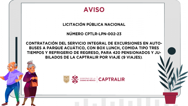 LICITACIÓN PÚBLICA NACIONAL NÚMERO CPTLR-LPN-002-23