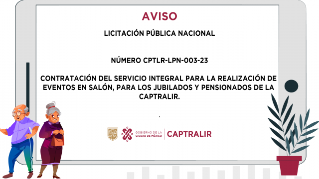 LICITACIÓN PÚBLICA NACIONAL NÚMERO CPTLR-LPN-003-23