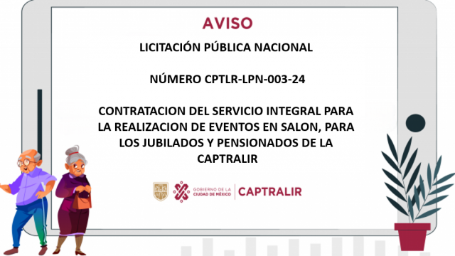 LICITACIÓN PÚBLICA NACIONAL NÚMERO CPTLR-LPN-003-24